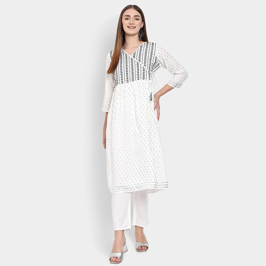 Ladies' Kurta Pyjama Set, Off White, large image number null