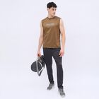 Men's Charcoal Black Slim Fit Placement Printed Track Pants, Black, small image number null