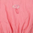 Girls Pink Round Neck Regular T-Shirt, हल्का गुलाबी, small