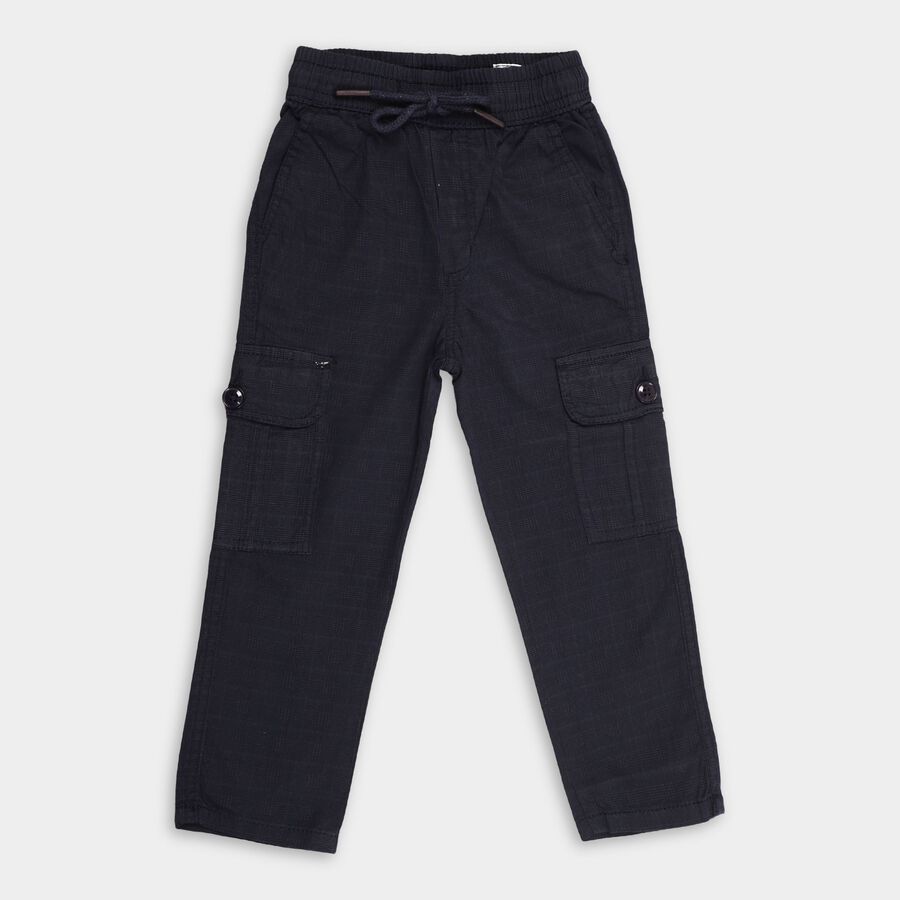 Boy's Cotton Trousers , गहरा ग्रे, large image number null