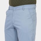 Men's 100% Cotton Slim Fit Casual Trousers , हल्का नीला, small image number null