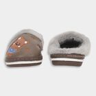 Kids Warm Chocolate Brown Fur Lined Slip-On Winter Slippers, Brown, small image number null