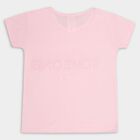 Girl's Cotton T-Shirt, Light Pink, small image number null