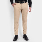 Solid Cross Pocket Skinny Fit Trousers, Beige, small image number null