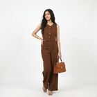 Women's Brown Solid Ethnic Co-ord Set, Brown, small