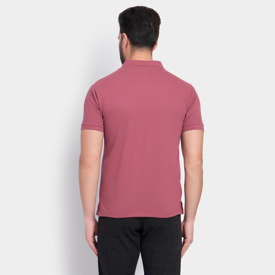 Men's Collared Half Sleeves T-Shirt , गुलाबी, large image number null