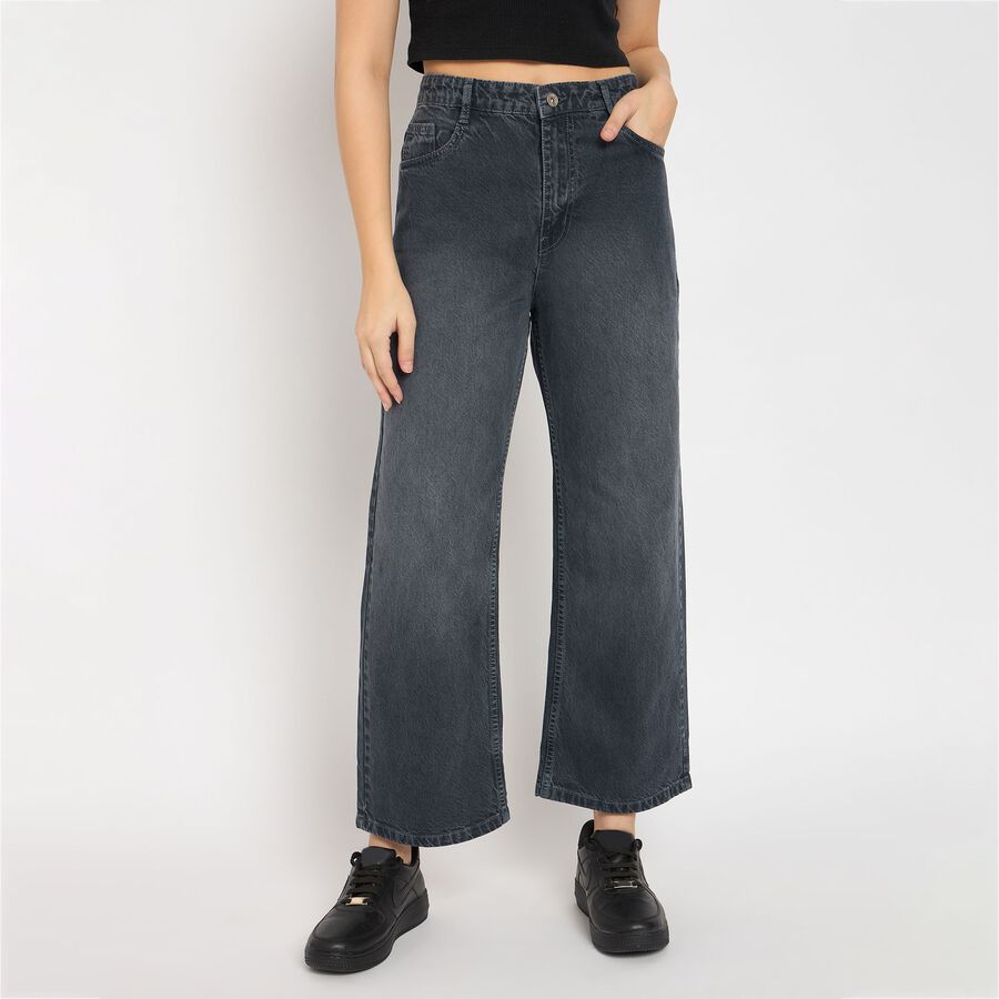 Ladies' 100% Cotton Jeans, Light Grey, large image number null