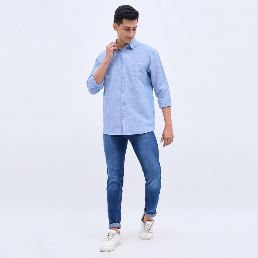 Men's Regular Collar Casual Shirt , हल्का नीला, large image number null