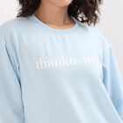 Women's Light Blue Crew Neck Casual Sweatshirt, हल्का नीला, small image number null