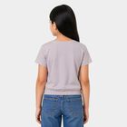 Girls Lilac Cotton Casual T-Shirt, Lilac, small