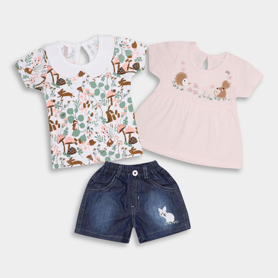 Infant Girls' Short Set, Light Pink, large