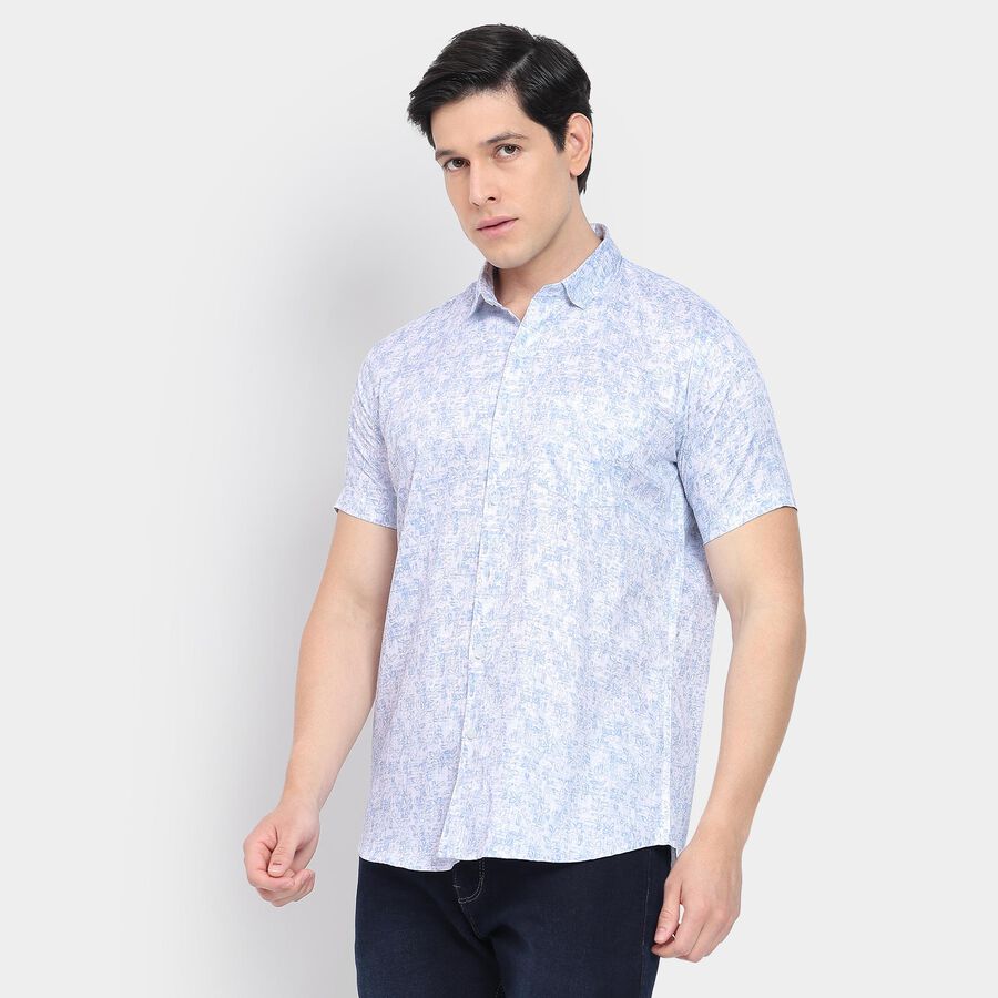 Men's 100% Cotton Casual Shirt, Light Blue, large