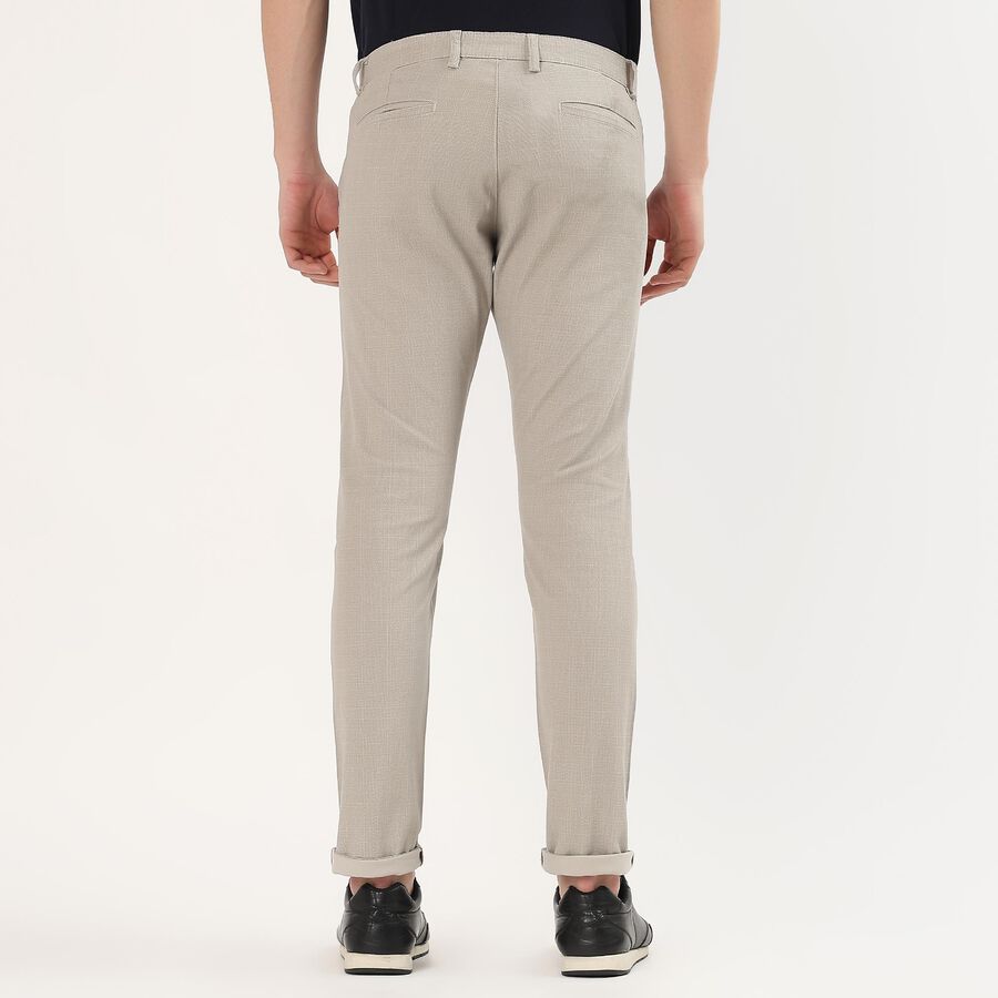 Men's Slim Fit Casual Trousers, Light Grey, large