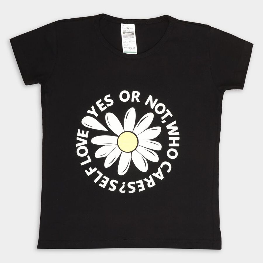 Girls' T-Shirt, काला, large image number null