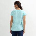 Women's Light Aqua Blue Notch Neck Printed Kurti, Aqua, small image number null