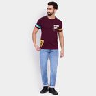 Men's 100% Cotton Round Neck Half Sleeves T-Shirt, Wine, small image number null