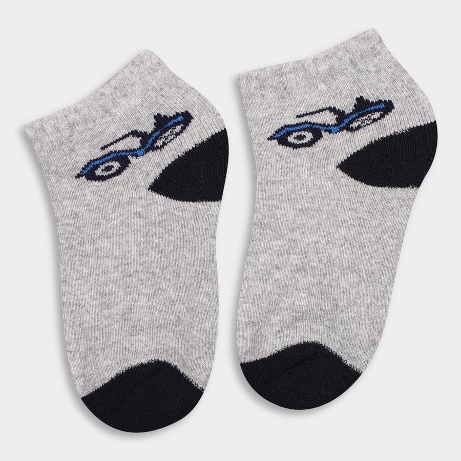 Boy's Socks (Pack of 2), Melange Light Grey, large