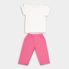 Girl's Cotton Capri Set, Off White, small image number null