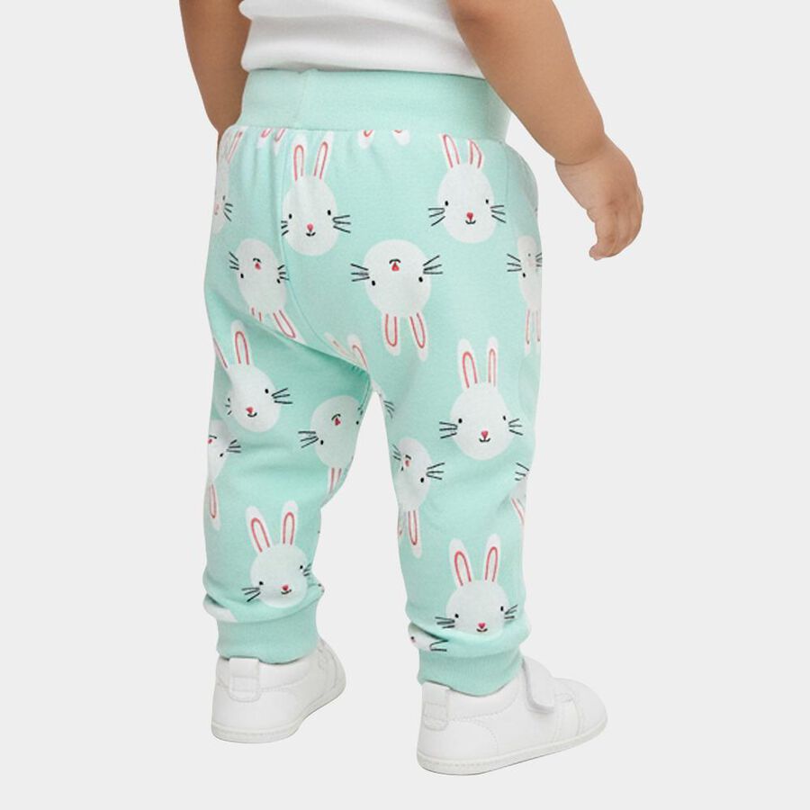 Infants Mint Green Bunny Print Cotton Pyjama, हल्का हरा, large image number null