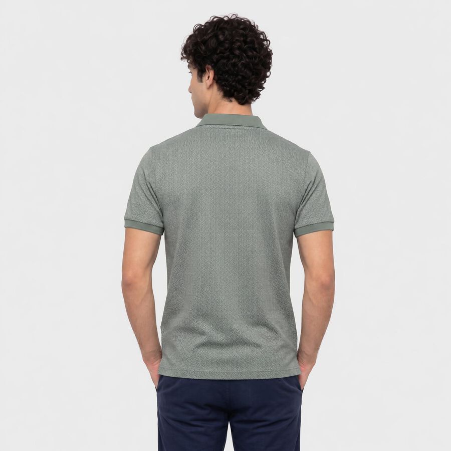 Men Olive Green Cotton Polo Neck Polo T-Shirt, Light Green, large