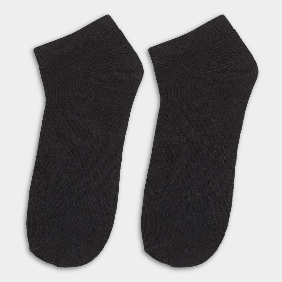 Men's Black, White and Grey Cotton Blend Ankle Socks, Black, large image number null
