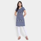 Cotton Straight Kurta, Navy Blue, small image number null