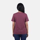 Women Purple Round Neck Casual T-Shirt, Purple, small