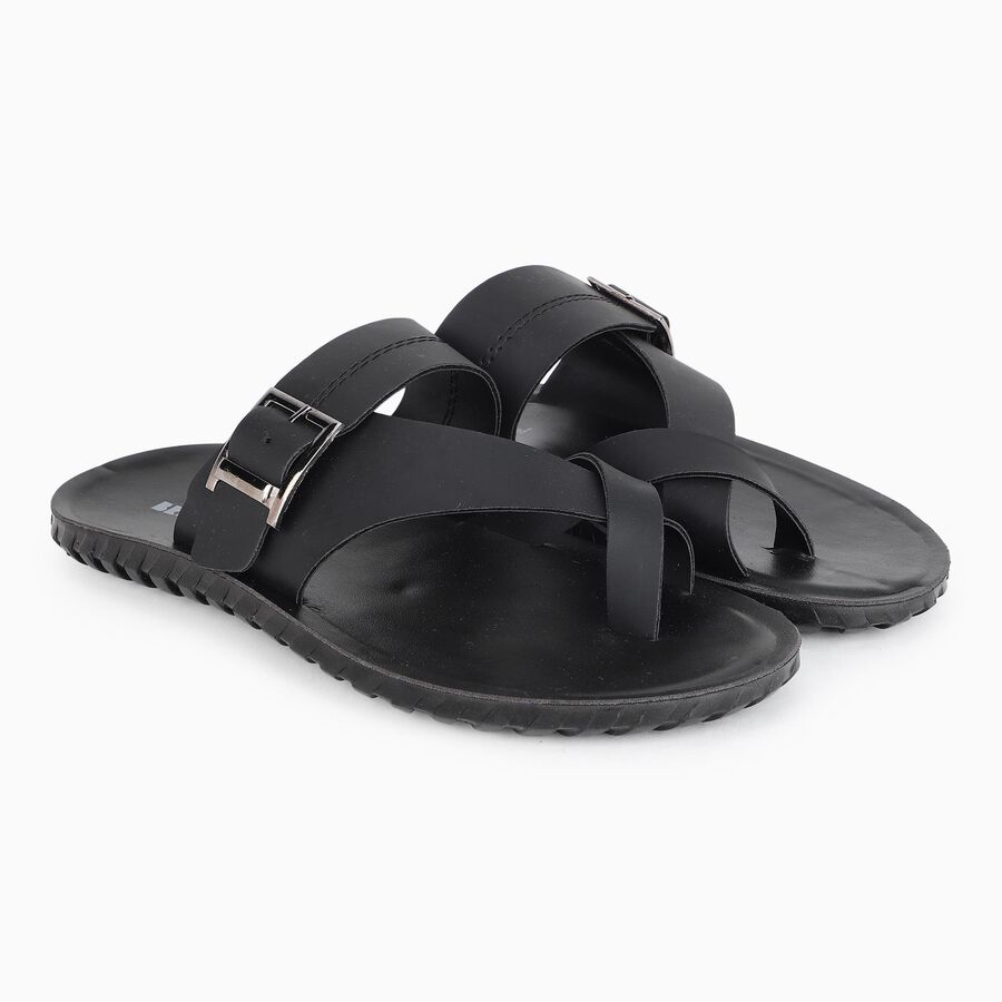 Men's Sandal, काला, large