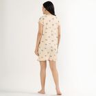Women's Beige Round Neck Casual Nighty, गहरा पीला, small image number null