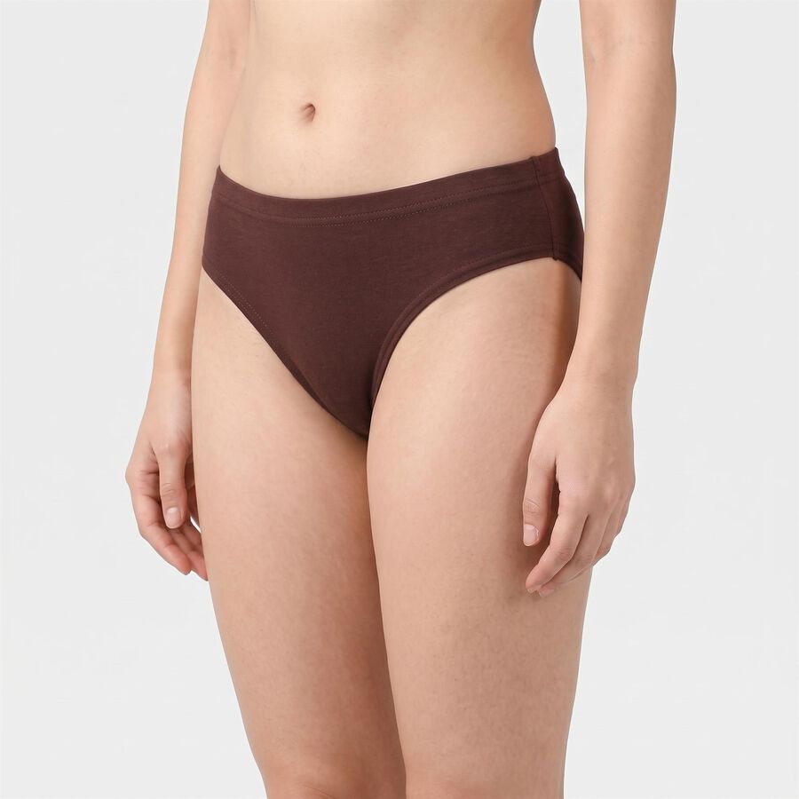 Women's Brown Regular Fit Panty, भूरा, large