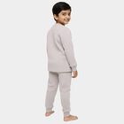 Boys' Ash Grey Round Neck Quilted Baba Suit, मिश्रित हल्का ग्रे, small image number null