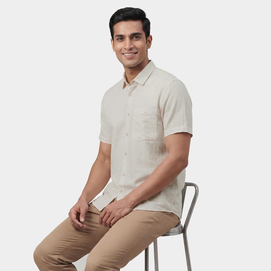 Men's Casual Shirt, White, large