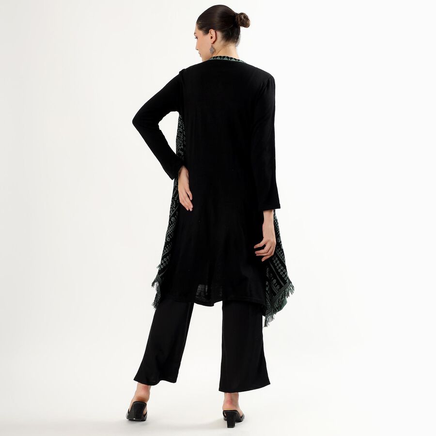 Women's Muted Sage Green Round Neck Minimalist Kurta, हल्का हरा, large image number null