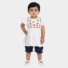 Infants White Round Neck Co-ord Set Upper and Bottom Set, White, small