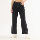 Women's Stonewashed Blue Slim Fit Jeans, Black, small