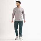 Men's Muted Grey Crew Neck Athleisure T-Shirt, गहरा ग्रे, small image number null
