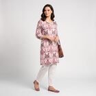 Women's Lilac Round Neck Printed Kurta, Lilac, small