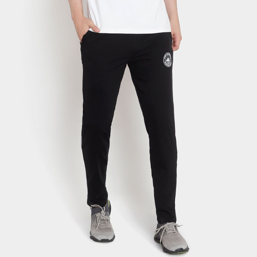 Solid Track Pants, Black, large image number null