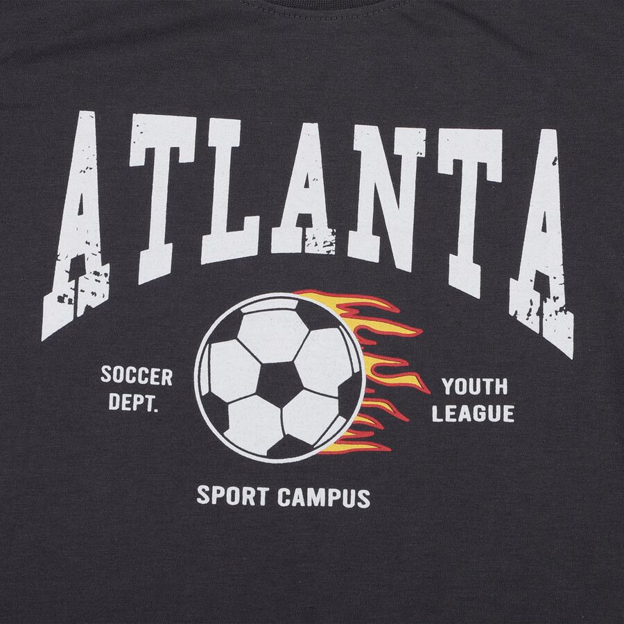 Boys' Half Sleeves T-Shirt, गहरा ग्रे, large