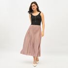 Women's Dusty Mauve Pleated Midi Skirt, Pink, small
