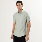 Men's Light Sage Green Regular Collar Slim Fit Casual Shirt, Light Green, small image number null