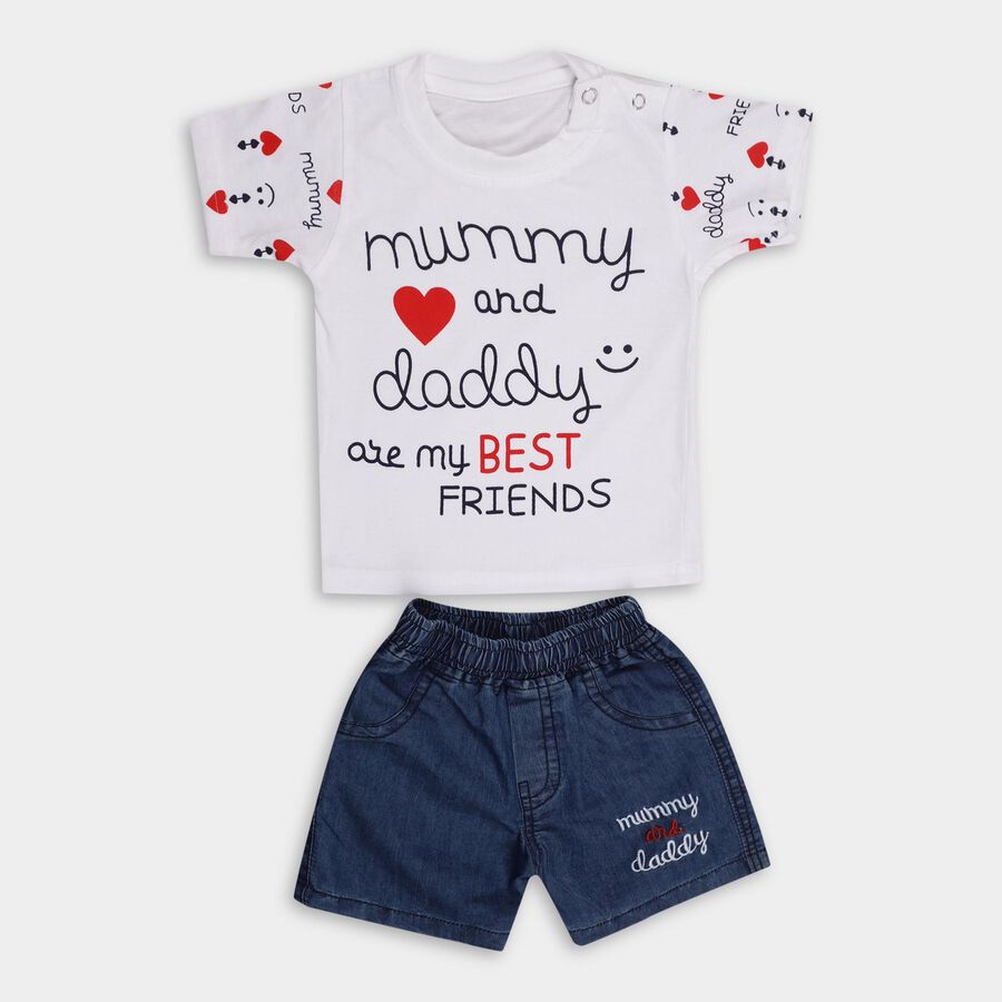 Infant Boys' 100% Cotton Baba Suit, White, large image number null