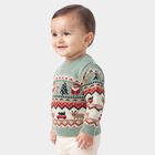 Infants' Mint Green Crew Neck Printed Pullover, Light Green, small