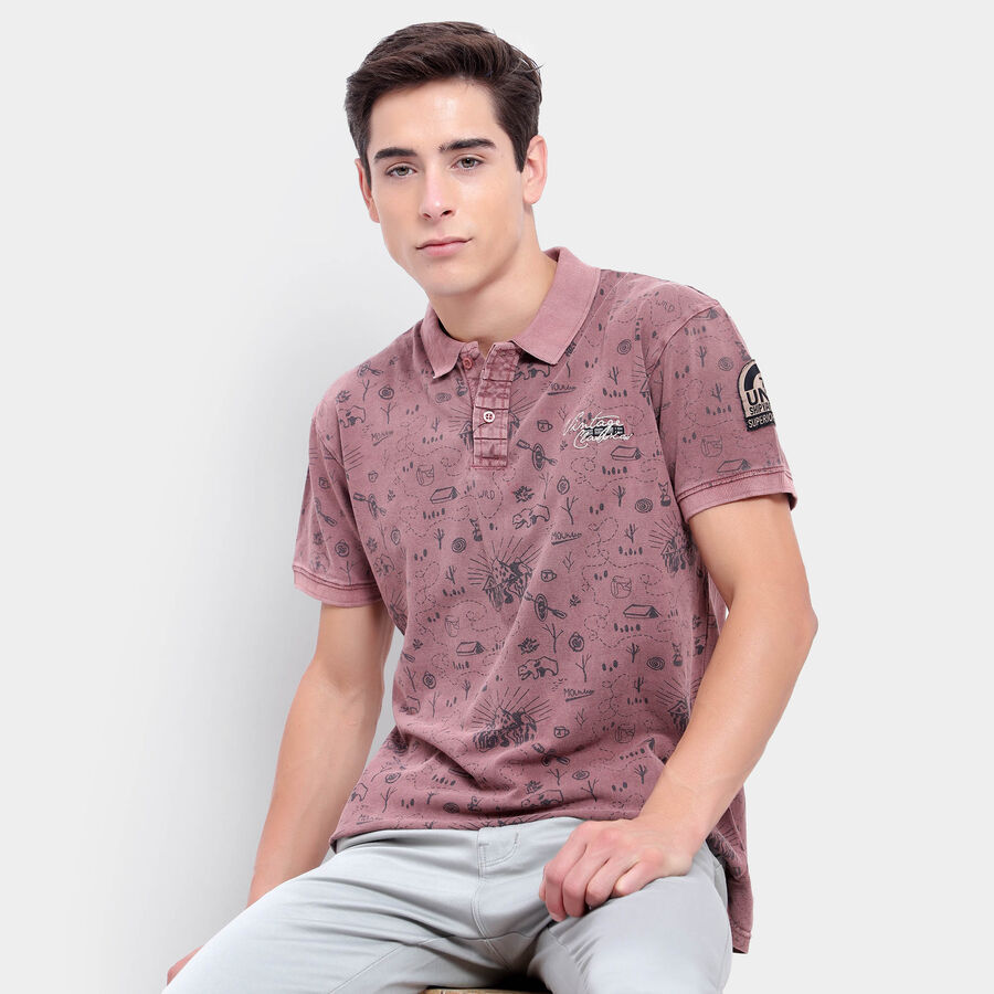 All Over Print Polo Shirt, Peach, large image number null