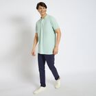 Men's Collared Half Sleeves T-Shirt , एक्वा, small