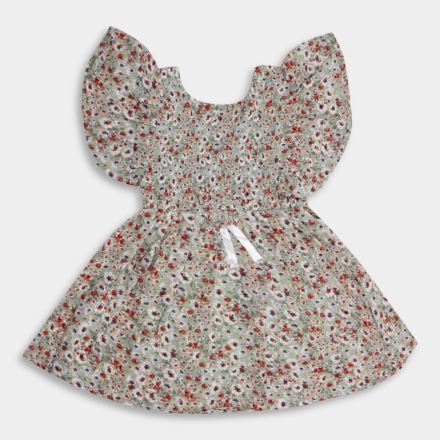 Girls' Frock , हल्का हरा, large
