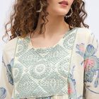 Women's Light Blue Round Neck Embroidered Kurta, हल्का नीला, small image number null