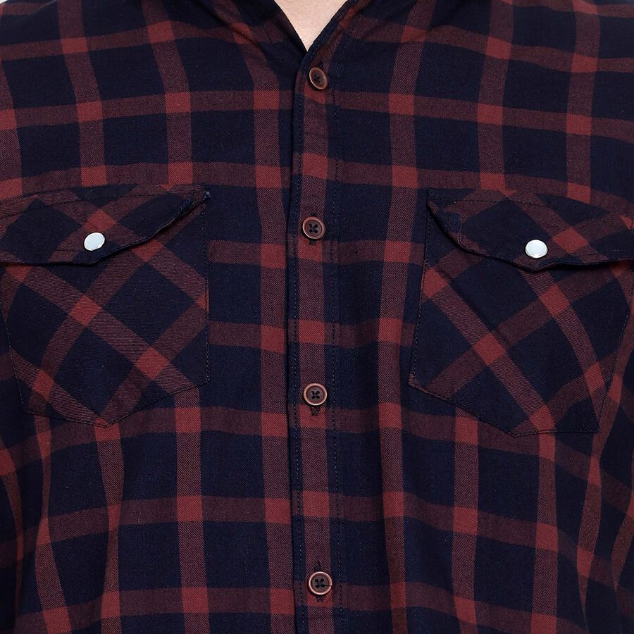 Cotton Checks Casual Shirt, Rust, large image number null