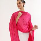 Women's Bright Pink Crinkled Dupatta, रानी (फ्यूशिया), small image number null