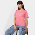 Ladies' Round Neck T-Shirt , गुलाबी, small image number null